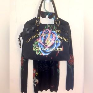 🌹💎ED HARDY X CHRISTIAN AUDIGIER DEADSTOCK EARLY 2000s HANDBAG🔥